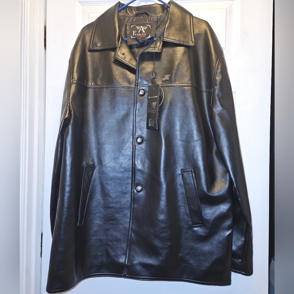 NWT Men's A. Emporio Collezione Faux Leather Jacket